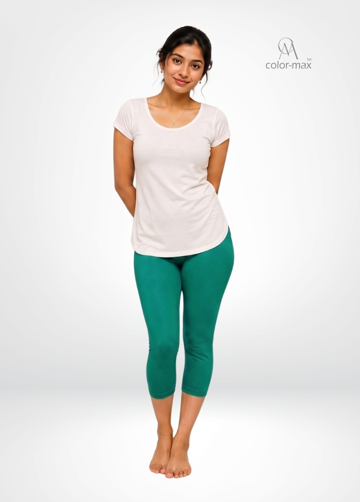 MINT GREEN - Premium Cotton Lycra Capri Leggings